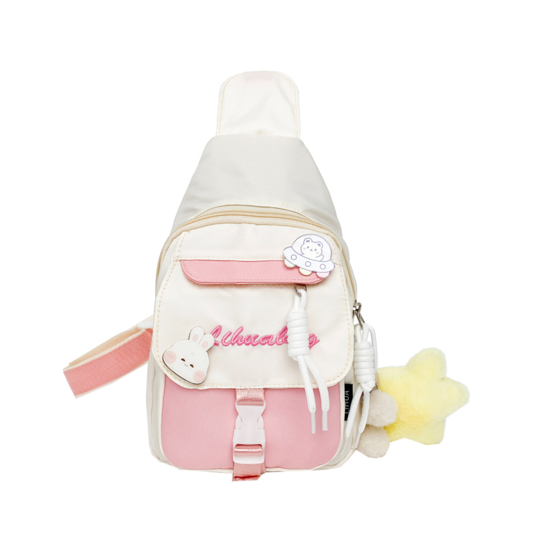 Ženska crossbody torba u stilu Harajuku Ulzzang, najlon, podstava od poliesterja, zatvarač, džep za telefon i dokumente