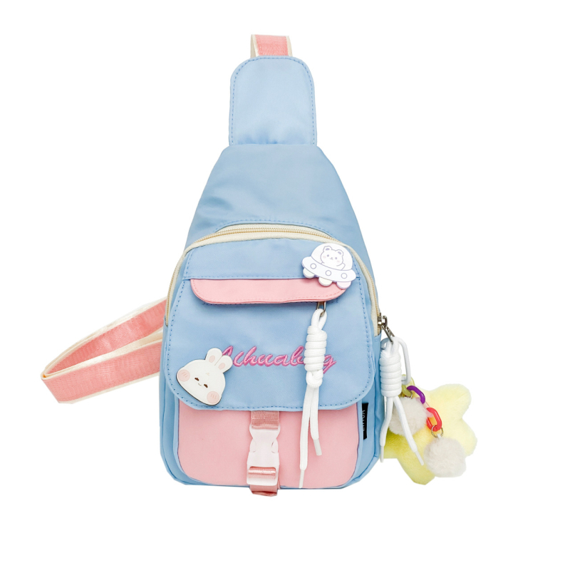 Ženska crossbody torba u stilu Harajuku Ulzzang, najlon, podstava od poliesterja, zatvarač, džep za telefon i dokumente