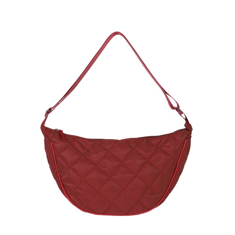 Najlon crossbody torbica za žene, gradski minimalistički stil, zatvarač, džep za telefon, unutarnji džep, podstava od poliestera, zima 2025
