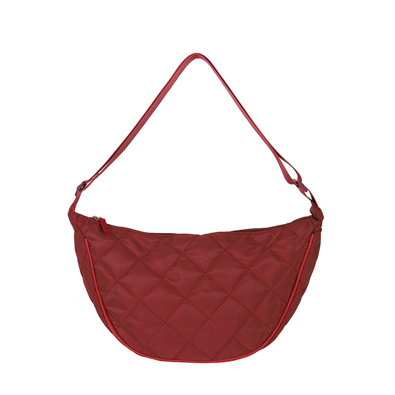 Najlon crossbody torbica za žene, gradski minimalistički stil, zatvarač, džep za telefon, unutarnji džep, podstava od poliestera, zima 2025