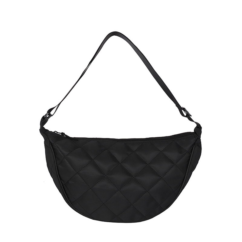 Najlon crossbody torbica za žene, gradski minimalistički stil, zatvarač, džep za telefon, unutarnji džep, podstava od poliestera, zima 2025