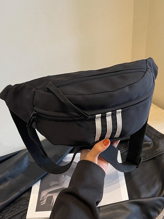 Najlon torbica za struk/crossbody sa zatvaračem, unutarnja džep sa zatvaračem, Oxford podstava, međuslojni sloj, jesen 2024