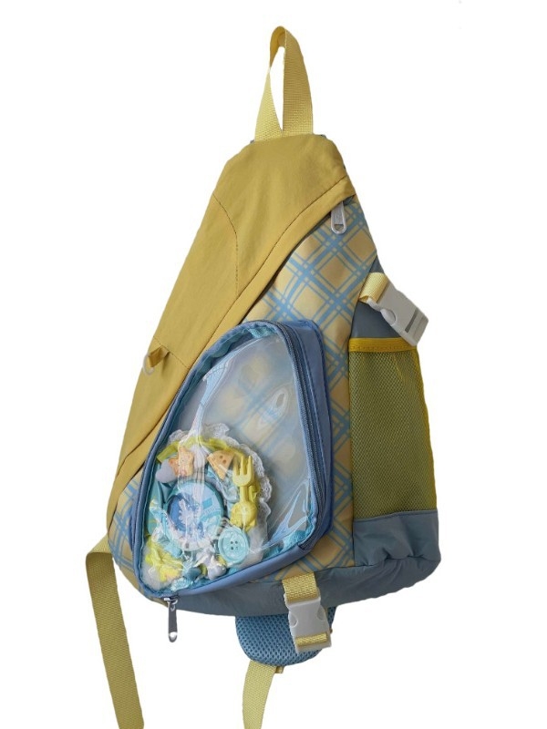 Dicarlo crossbody torba, svjež i sladak stil, najlon materijal, oblik jastuka, zatvaranje zatvaračem
