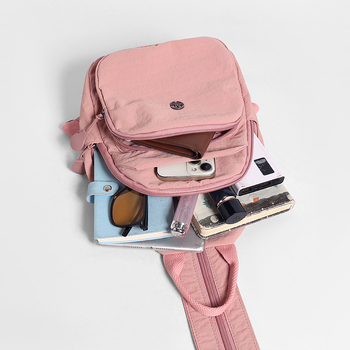 Ženska crossbody torba za slobodno vrijeme, platno, podstava poliester, zatvaranje zipom, unutarnja struktura: džep za telefon (Slobodno vrijeme; Platno; Poliester; Zip; Džep za telefon)