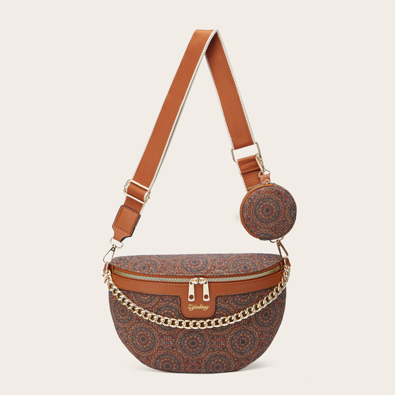 PU kožna crossbody torbica za struk, urbani minimalistički stil, zatvaranje zipom, unutarnja zip pretinac, mekana konstrukcija