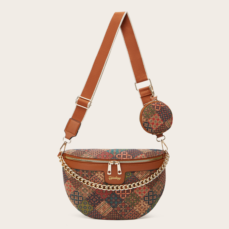 PU kožna crossbody torbica za struk, urbani minimalistički stil, zatvaranje zipom, unutarnja zip pretinac, mekana konstrukcija