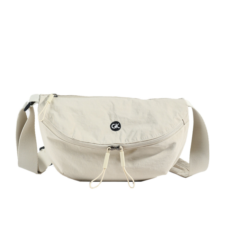 Crossbody torba od platna, svakodnevni stil, ovalni oblik, zatvarač, unutarnja pretinac