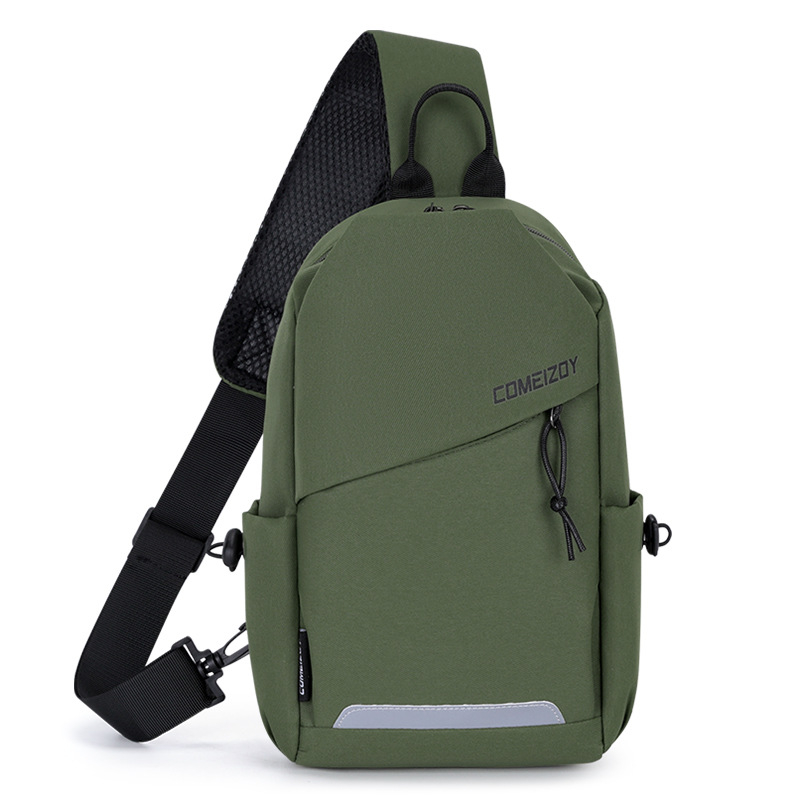 Kumiku torba za prsa, gradski jednostavan stil, materijal: Cavalry twill nylon kompozitna tkanina, zatvarač, laminirani džep sa zatvaračem