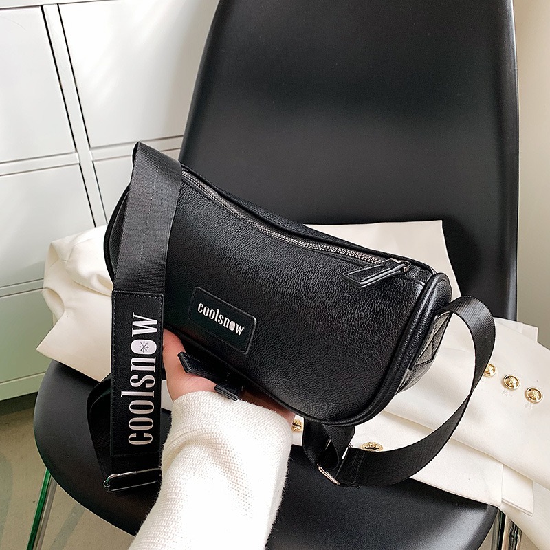 Ženska crossbody torba od PU kože, oblika dumpling, zatvarač, podstava od najlona