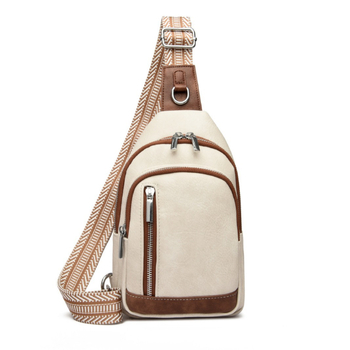 Ženska PU crossbody torbica sa zipom i džepom za telefon, ovalnog oblika