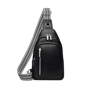 Ženska PU crossbody torbica sa zipom i džepom za telefon, ovalnog oblika