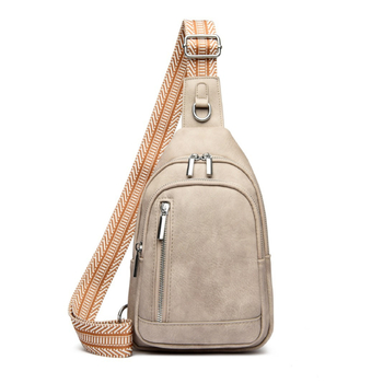 Ženska PU crossbody torbica sa zipom i džepom za telefon, ovalnog oblika