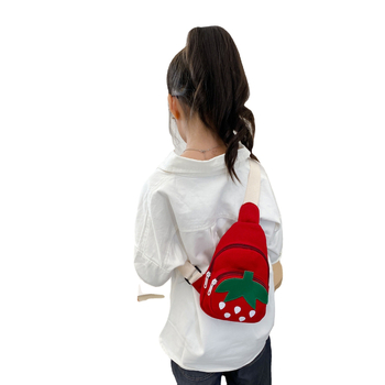 Dječja crossbody torba, sladak dizajn crtića, svjež i sladak stil, platno, zatvarač, bez podstavke