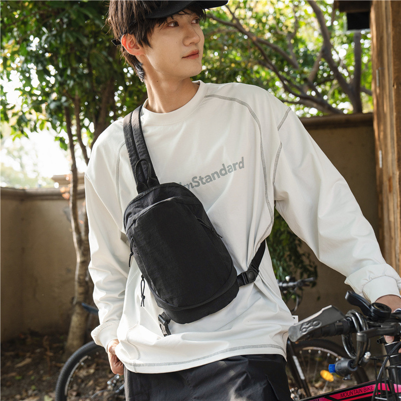 Crossbody Chest Bag – najlon, gradski stil, zatvarač, laminirani unutarnji džep, jesen 2025