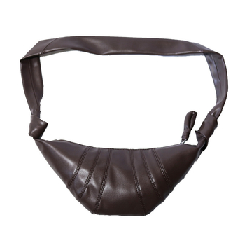 Crossbody torba od PU kože s croissant dizajnom, meka tekstura, 3D oblik, zatvarač, podstava od poliester-pamuk