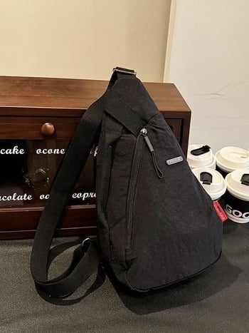 Unisex crossbody torba - najlon, podstava najlon, zatvarač, cyber funkcionalni stil, za slobodno vrijeme putovanja
