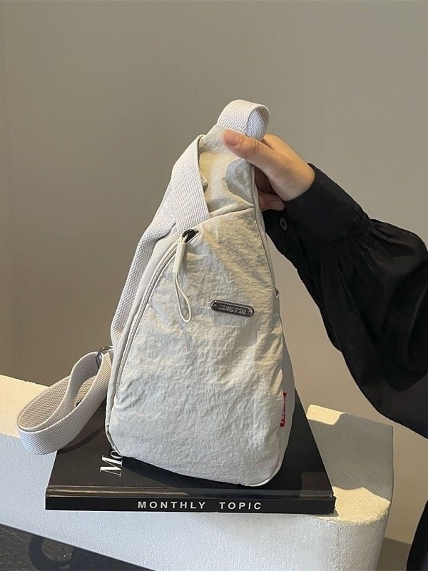 Unisex crossbody torba - najlon, podstava najlon, zatvarač, cyber funkcionalni stil, za slobodno vrijeme putovanja