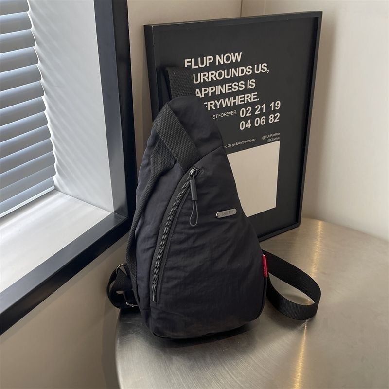 Unisex crossbody torba - najlon, podstava najlon, zatvarač, cyber funkcionalni stil, za slobodno vrijeme putovanja