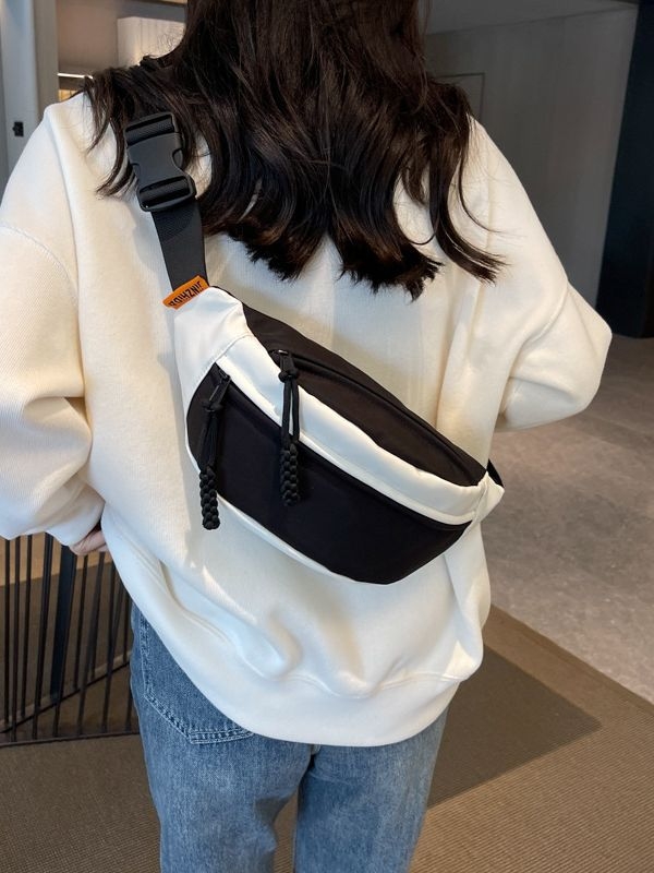 Midlenya platnena crossbody torbica za telefon sa zatvaračem, unutarnji džep sa zatvaračem i unutarnji patch džep