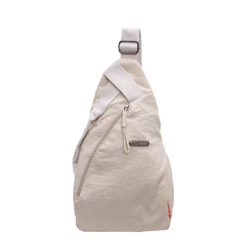 Unisex nylon crossbody torba, ovalnog oblika, zip zatvaranje, poliester podstava, laminirani džep