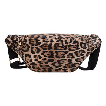 Torba preko ramena s leopard uzorkom, gradski minimalistički stil, PU materijal, zatvarač, trodimenzionalni vanjski dio, Chest Bag stil