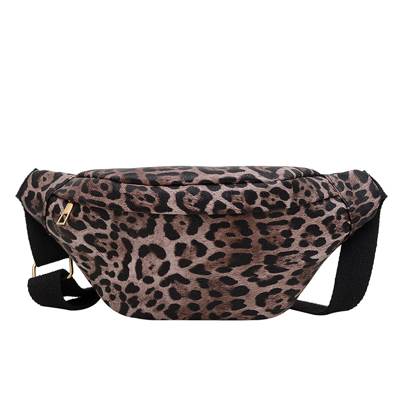 Torba preko ramena s leopard uzorkom, gradski minimalistički stil, PU materijal, zatvarač, trodimenzionalni vanjski dio, Chest Bag stil