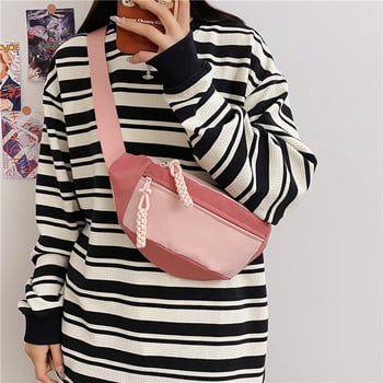 Korejskog stila nylon crossbody torba s zatvaračem na zip, unutarnja džep, poliester podstava, jedan remen