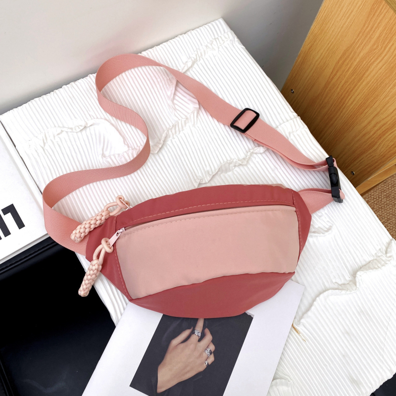 Korejskog stila nylon crossbody torba s zatvaračem na zip, unutarnja džep, poliester podstava, jedan remen