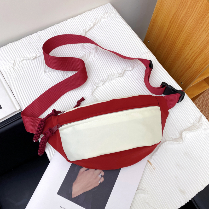 Korejskog stila nylon crossbody torba s zatvaračem na zip, unutarnja džep, poliester podstava, jedan remen
