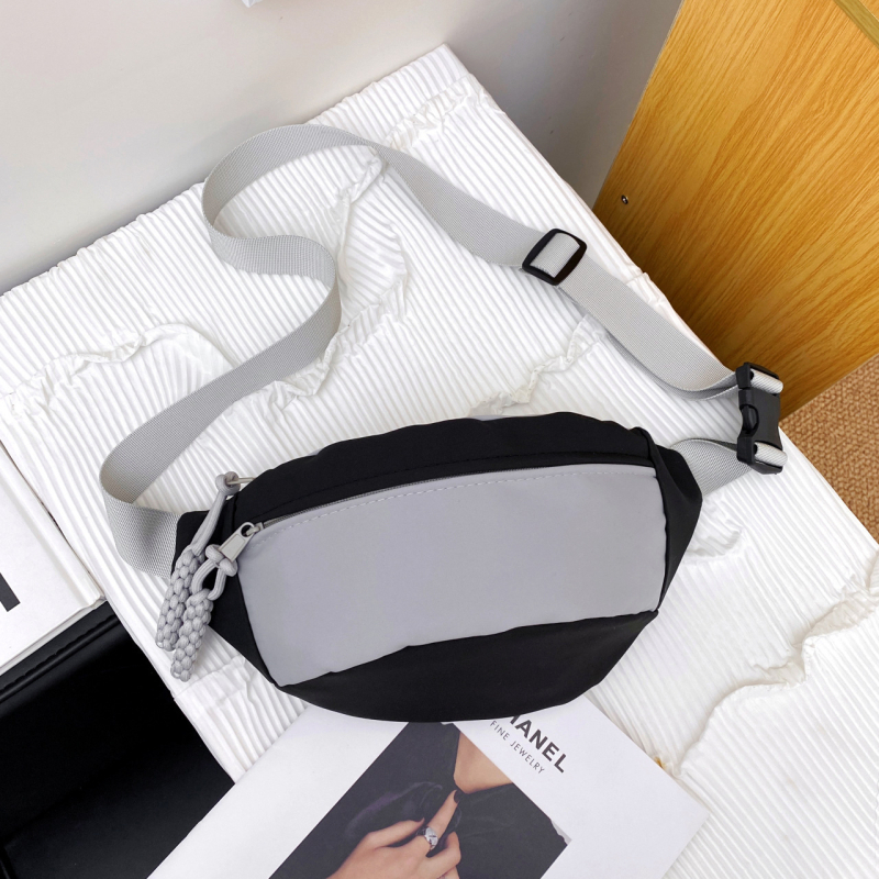 Korejskog stila nylon crossbody torba s zatvaračem na zip, unutarnja džep, poliester podstava, jedan remen