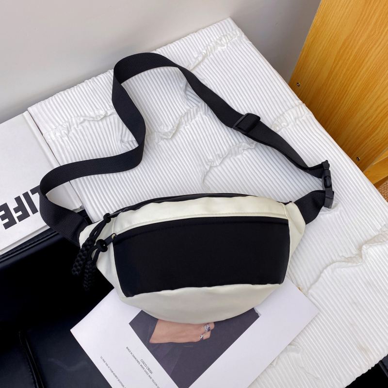 Korejskog stila nylon crossbody torba s zatvaračem na zip, unutarnja džep, poliester podstava, jedan remen