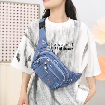 Unisex nylon Crossbody torba s više pretincima, zatvaranje na zip, unutarnji džep sa zipom i džep za dokumente