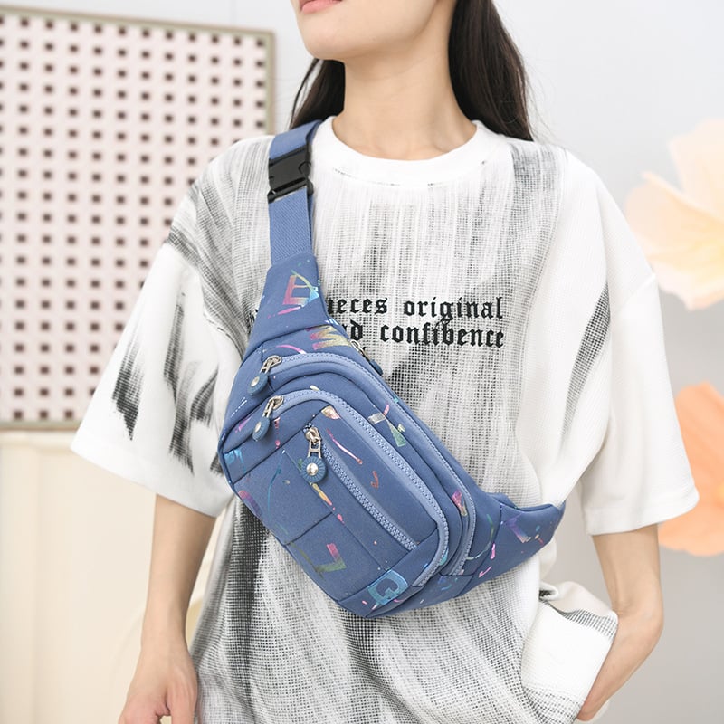 Unisex nylon Crossbody torba s više pretincima, zatvaranje na zip, unutarnji džep sa zipom i džep za dokumente