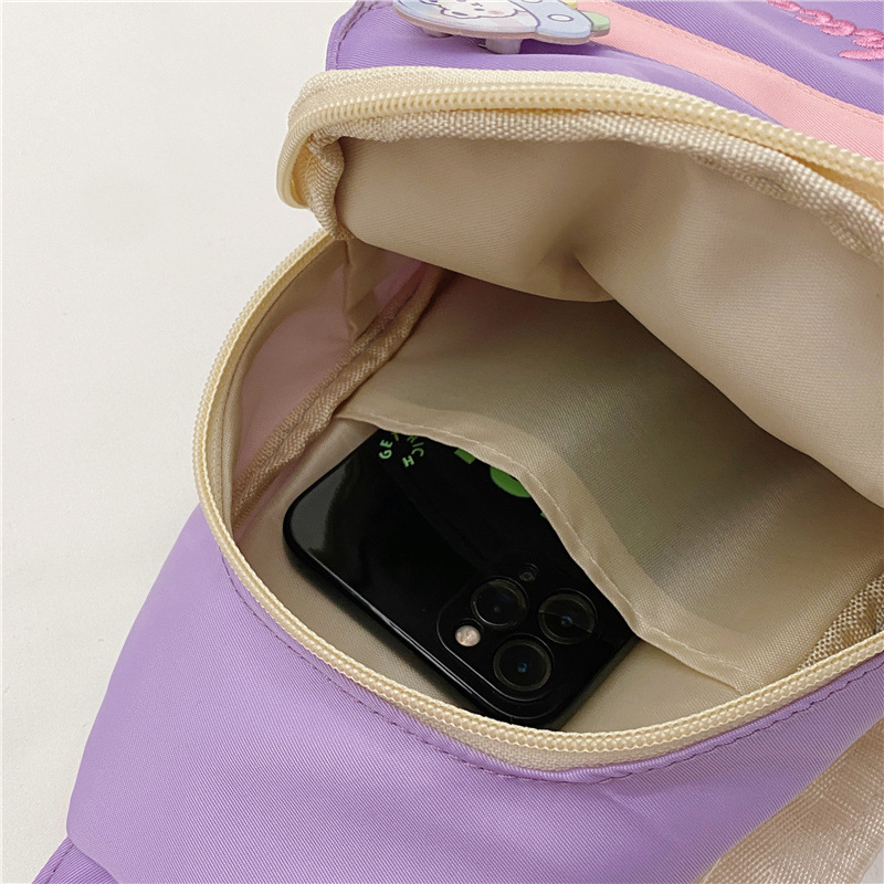 Dopamine ženska crossbody torba, ljeto, japanskog stila, najlon canvas, unutarnja poliester podstava, zatvaranje na zip, laminirani unutarnji džep, svježi i slatki stil