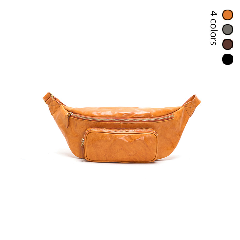 Torba od prave kože za muškarce i žene, vintage stil, gornji sloj teleće kože, crossbody sa zatvaračem, unutarnja zip torbica i pretinac za ID, pamucna podstava