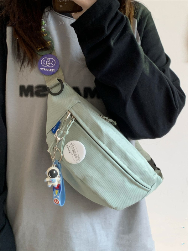 Unisex PU Crossbody torba, Jednobojna, Japanski nadahnut sveučilišni stil, Proljeće 2025, Podstava od poliestera, Otvaranje: Drugo