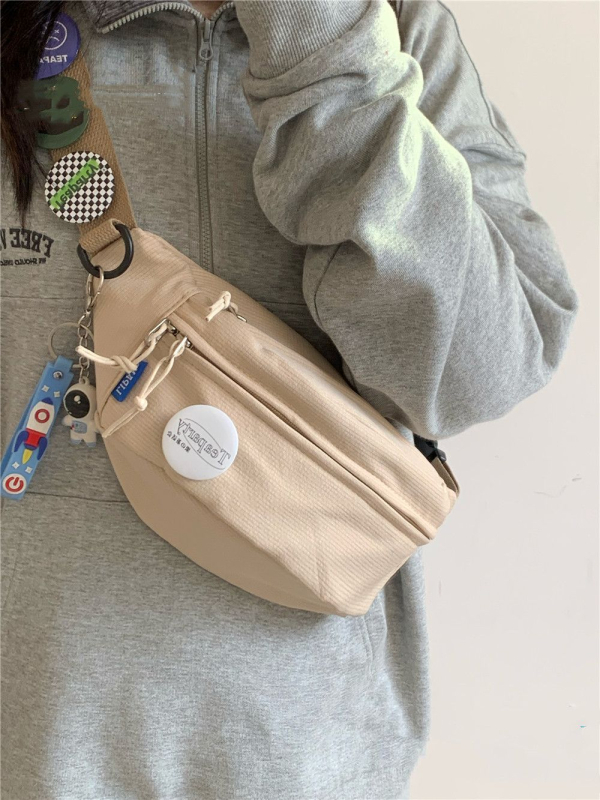Unisex PU Crossbody torba, Jednobojna, Japanski nadahnut sveučilišni stil, Proljeće 2025, Podstava od poliestera, Otvaranje: Drugo