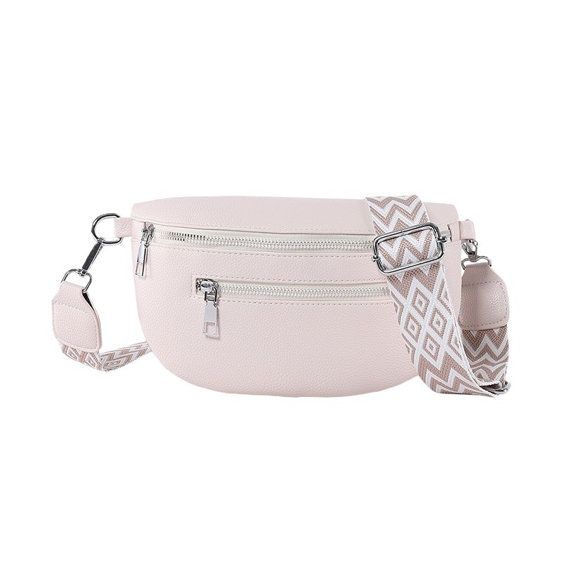 PU kožna crossbody torba, ovalnog oblika, zatvaranje na zip, unutarnja džep za telefon, podstava od poliester