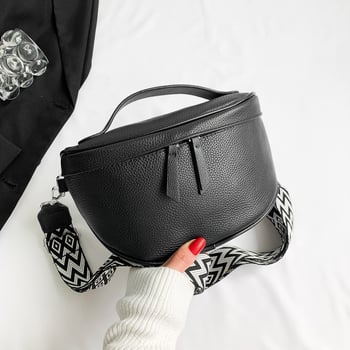 Kožna crossbody torba od prvog sloja goveđe kože, vodoravni kvadratni oblik, zatvarač, poliester podstava, jedan remen