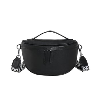 Kožna crossbody torba od prvog sloja goveđe kože, vodoravni kvadratni oblik, zatvarač, poliester podstava, jedan remen