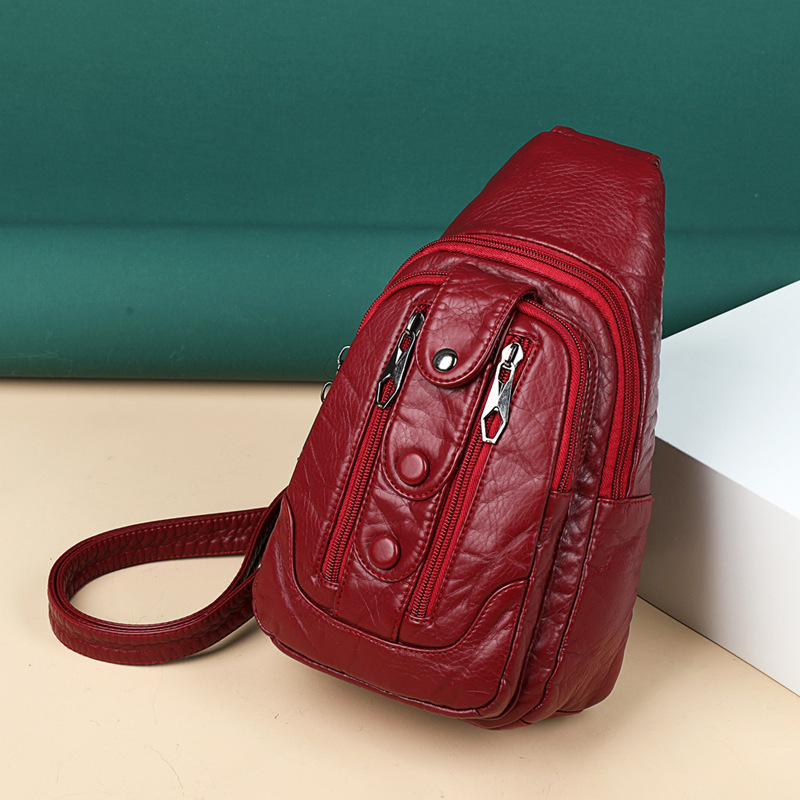 Ženska PU crossbody torbica s mekom teksturom, podstava poliester, zatvarač, unutarnja džep sa zatvaračem, trodimenzionalni dizajn, za svakodnevnu upotrebu