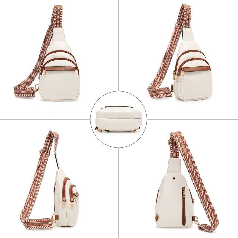 Crossbody torbica od PU materijala, ovalni oblik, zatvaranje na zip, unutarnja džep s džepom za ID - Charm Infinite