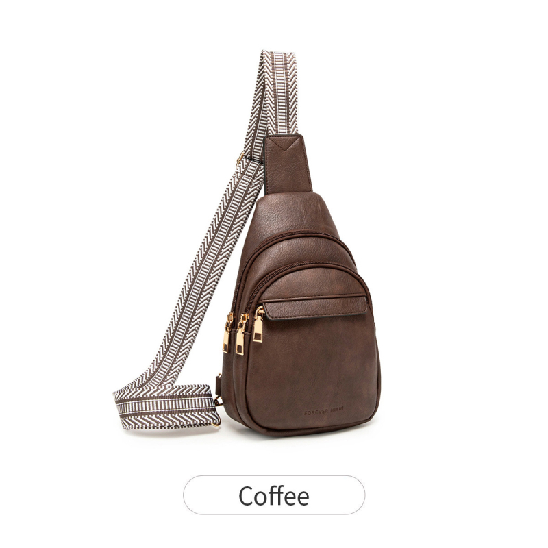 Crossbody torbica od PU materijala, ovalni oblik, zatvaranje na zip, unutarnja džep s džepom za ID - Charm Infinite