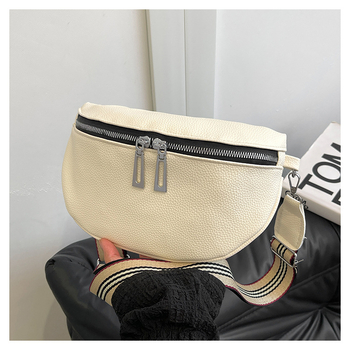 Ženska crossbody torbica — urbana jednostavnost dizajna, PU materijal, oblik jastuka, zatvaranje zatvaračem, poliester podstava