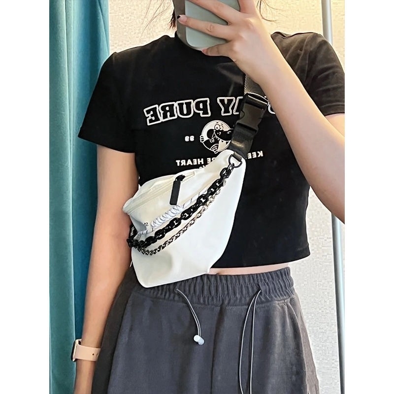 Nylon crossbody torba u Dumpling stilu, sa zipom, unutarnja podstava nylon, Dumpling oblik