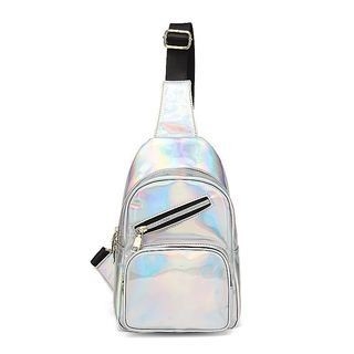 Ženska PU torbica s laserskim reflektirajućim učinkom, crossbody torbica s lakiranim završetkom