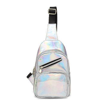 Ženska PU torbica s laserskim reflektirajućim učinkom, crossbody torbica s lakiranim završetkom