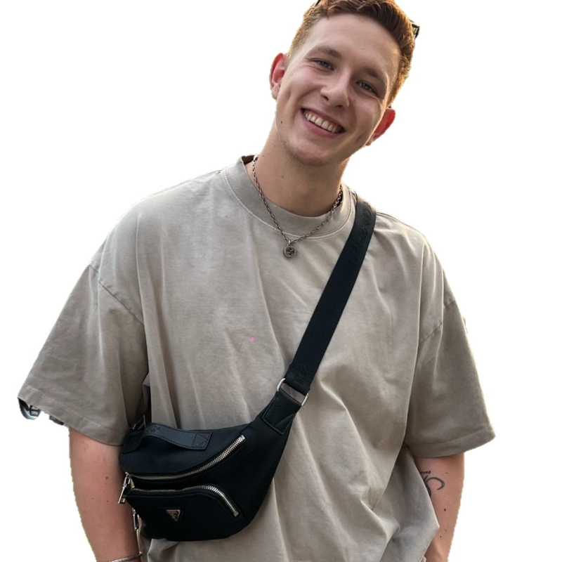Unisex torbica za prsnu s crossbody dizajnom, najlon materijal, podstava od platna, zatvarač, skriveni džep sa zatvaračem, trodimenzionalan vanjski dizajn
