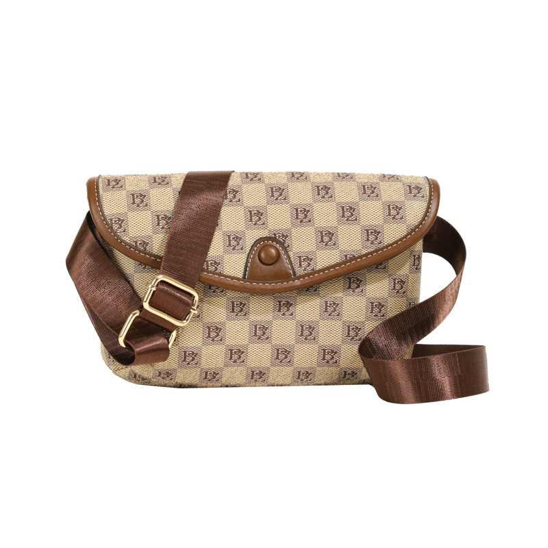 Ženska crossbody torba sa šahovnicastim uzorkom, ljeto 2024, PVC materijal, magnetsko zatvaranje, unutarnja džep za telefon