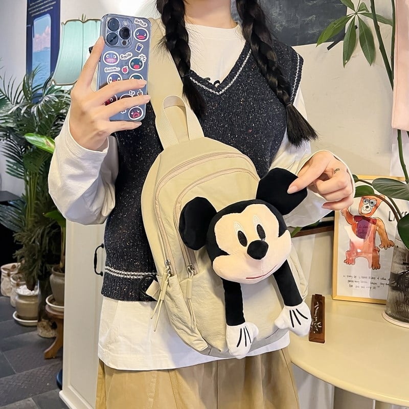 Ženska torbica s Mickey Mouse crtićem, crossbody torba za ramena, velika kapaciteta za putovanja